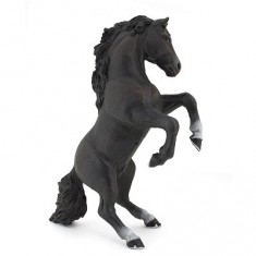 Black prancing horse figurine