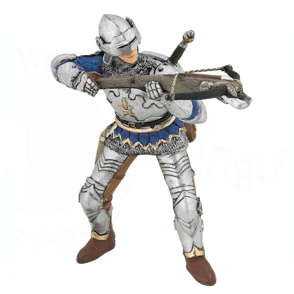 Blue crossbowman figurine in armor - Papo-39753
