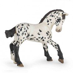 Figurine Cheval appaloosa noir : Poulain