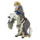 Miniature Figurine Cheval du Maître des armes cimier bélier bleu