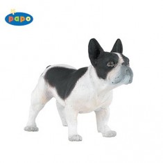 Figurine Chien : Bouledogue français noir et blanc