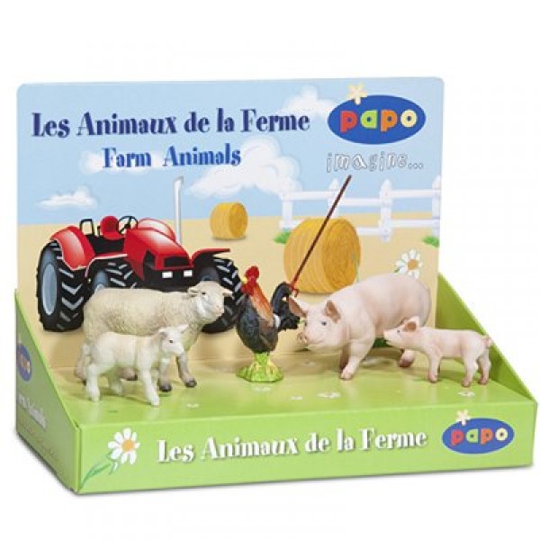 Figura de animales de granja: Caja 1: 5 figuras - Papo-80300