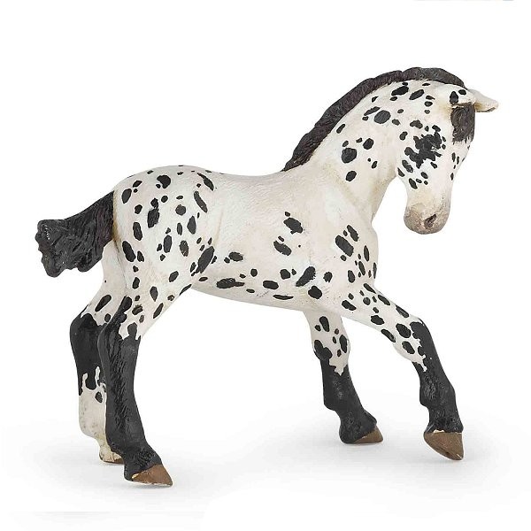 Figura de caballo Appaloosa negro: potro - Papo-51540