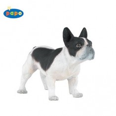 Figura de perro: Bulldog francés blanco y negro