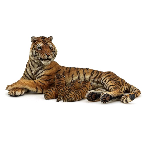 Figura de tigresa lactante acostada - Papo-50156