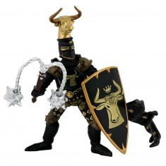 Figura Maestro de armas escudo de toro negro y dorado