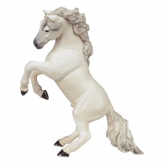 Figurine cheval cabré blanc