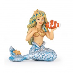 Figurine sirène argentée