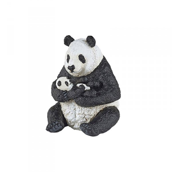 Figurine: Sitting panda and his baby - Papo-50196