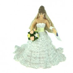 Lace Bride Figurine: Brown