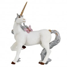 Figurine Licorne argentée