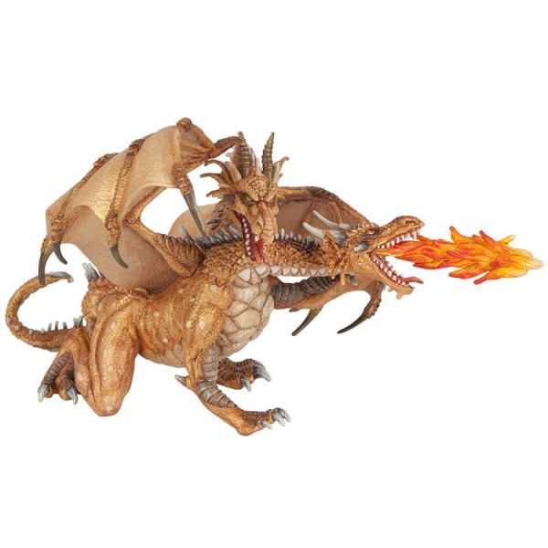 Two-headed Dragon Figurine Gold - Papo-38938