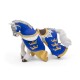 Miniature Blaue Pferdefigur von König Artus