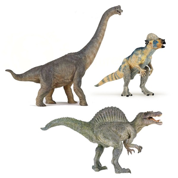 Kit Dinosaures Papo : Pachycephalosaurus, Brachiosaure et Spinosaure - KIT00032