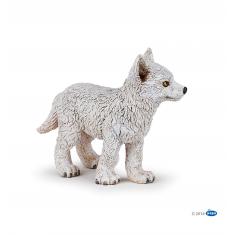 Young polar wolf figurine