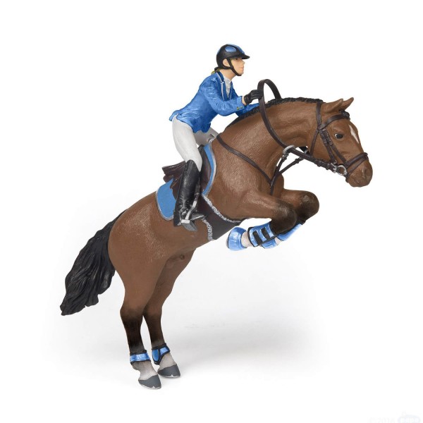 Show jumping horse and his rider figurine - Papo-51560