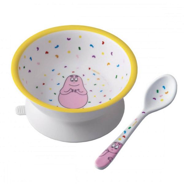 Barbapapa suction cup bowl with spoon - Petitjour-BA702R