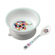 Suction bowl and spoon: Elmer