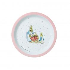 Assiette bébé  : Pierre Lapin Rose