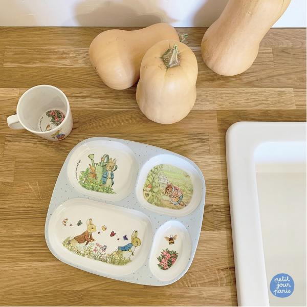 Tray with 4 compartments: rabbit stone - Petitjour-BP935P