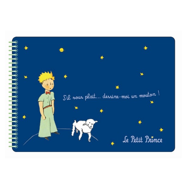 Carnet à dessins à spirales Le Petit Prince : Bleu foncé - Petitjour-PR170F