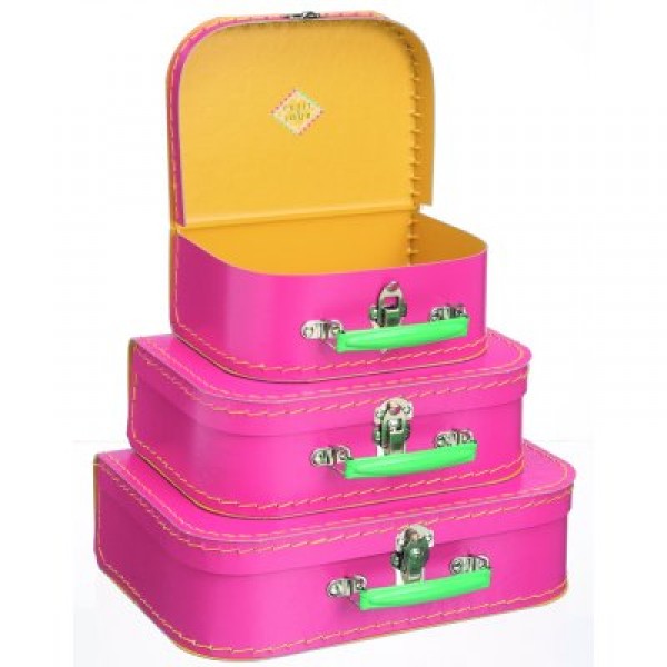 Set of 3 suitcases - Pink cardboard - Petitjour-00RO