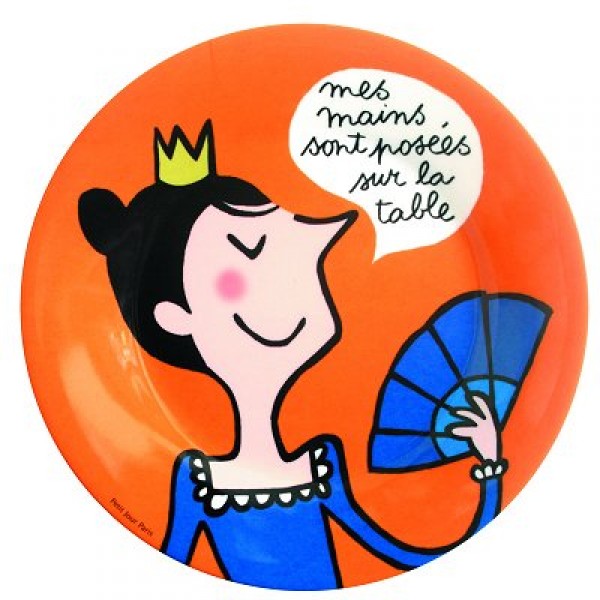 Princesses - Assiette Princesses : Les mains sur la table - Petitjour-PC924A