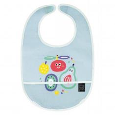 Tutti frutti blue oilcloth bib