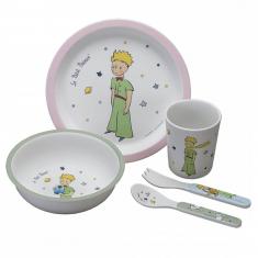 Coffret vaisselle Le Petit Prince : 5 pièces : Rose