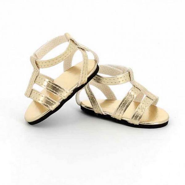 Sandales dorées pour poupée de 39 à 48 cm - PetitCollin-603919