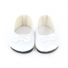 Accessories for 28 cm doll: White ballerinas with bow