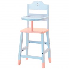 Mobilier pour poupée : Chaise haute en bois