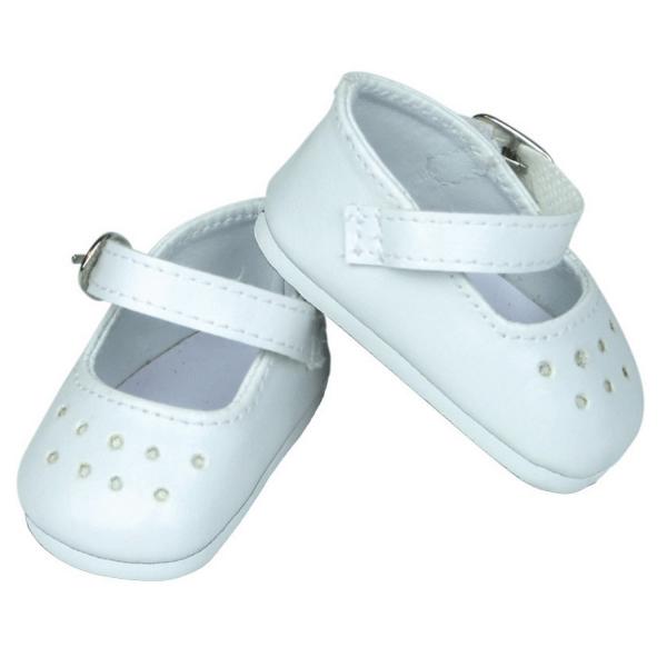Chaussures à bride blanches pour poupée de 39 à 48 cm - PetitCollin-603902