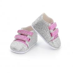 Accesorio para muñeca Minouche de 34 cm: Zapatillas rosas y plateadas