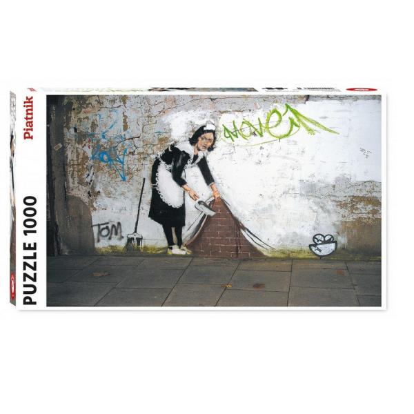 1000 piece puzzle: Banksy cleaning lady - Piatnik-5542