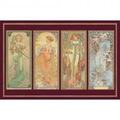 1000 pieces puzzle: Metallic: 4 seasons, Mucha