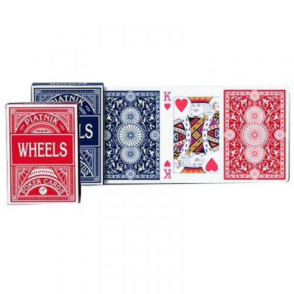 Jeu de 55 cartes Wheels Poker : Rouge - Piatnik-1391R