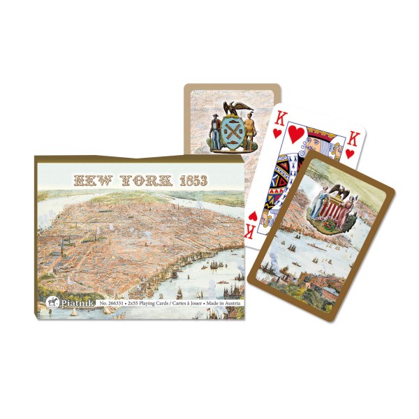 Jeu de cartes : Coffret de 2 x 55 cartes : Plan de New York 1853 - Piatnik-2663