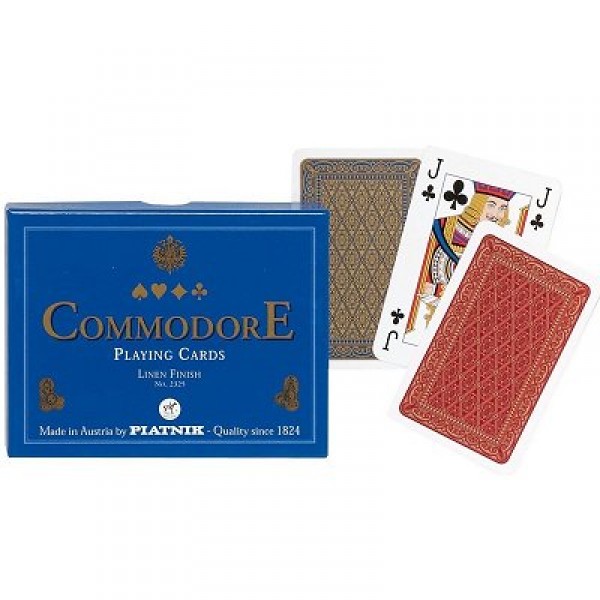 Jeu de cartes : Coffret de 2 x 55 cartes : Commodore bleu - Piatnik-2325