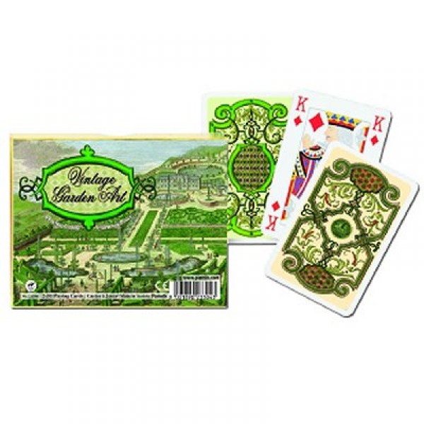 Jeu de cartes : Coffret de 2 x 55 cartes : L'art des anciens jardins - Piatnik-2330