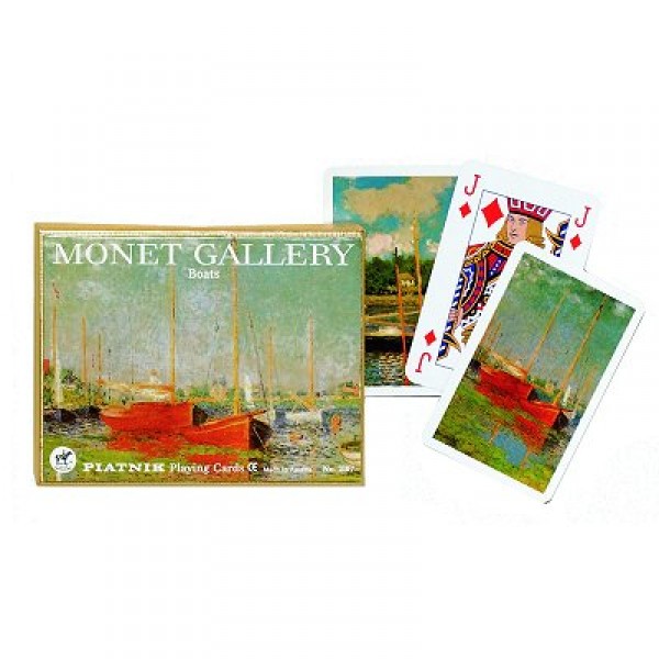 Jeu de cartes : Coffret de 2 x 55 cartes : Monet : Bateaux - Piatnik-2107