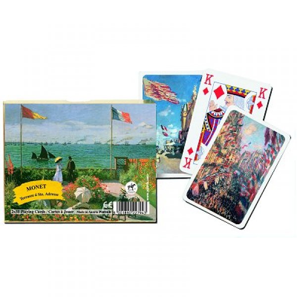 Jeu de cartes : Coffret de 2 x 55 cartes : Monet : Terrasse à Ste Adresse - Piatnik-2279
