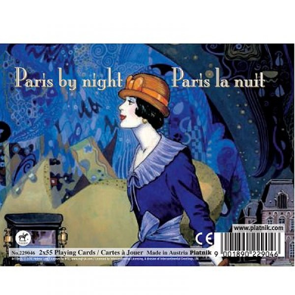 Jeu de cartes : Coffret de 2 x 55 cartes : Paris la nuit - Piatnik-2290