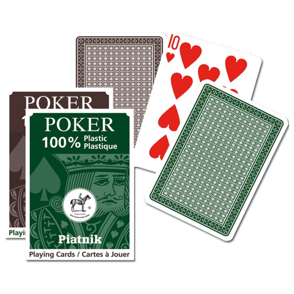 Jeu de cartes de Poker en plastique : Marron - Piatnik-1362M