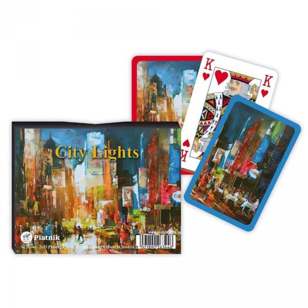 Jeux de cartes : Coffret 2 x 55 cartes : City Lights - Piatnik-2634