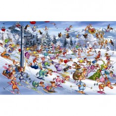 1000 Teile Puzzle - Ruyer: Weihnachtsskifahren