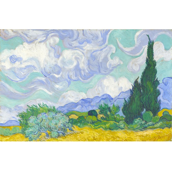Puzzle 1000 pièces : Van Gogh : Champ de blé avec cyprès - Piatnik-5391