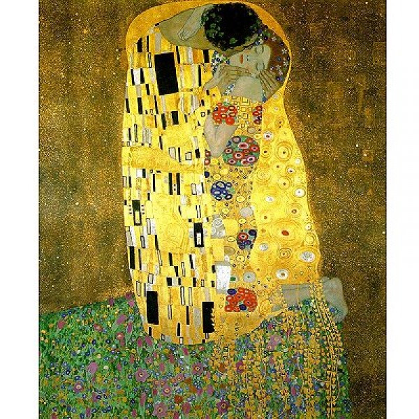 Puzzle 1000 pièces métallisé - Klimt : Le Baiser - Piatnik-5575