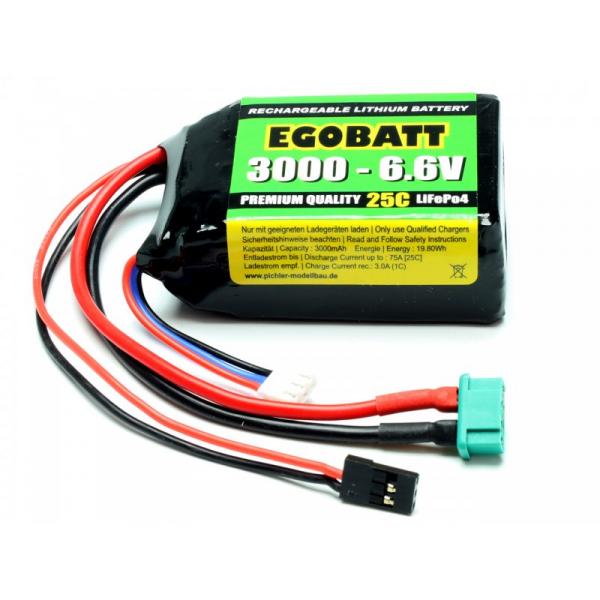 Accu LiFe EGOBATT 3000mAh - 6.6v (25C) - JR/MPX - C8354