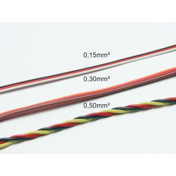 Câble servo à 3 fils 0,30mm² Graupner / JR ( rouleau 5m) - C5736